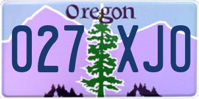 OR license plate 027XJO