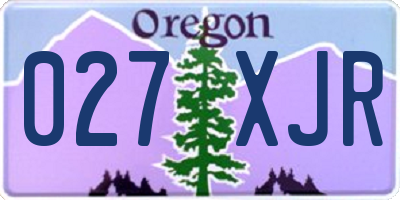 OR license plate 027XJR