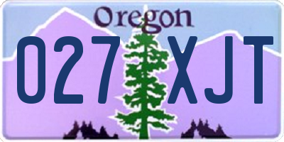 OR license plate 027XJT