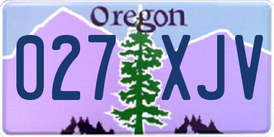OR license plate 027XJV