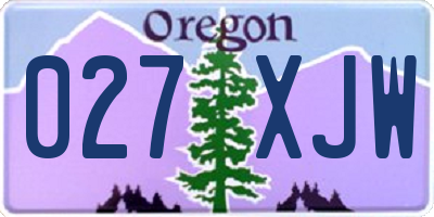 OR license plate 027XJW