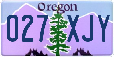 OR license plate 027XJY