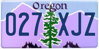 OR license plate 027XJZ