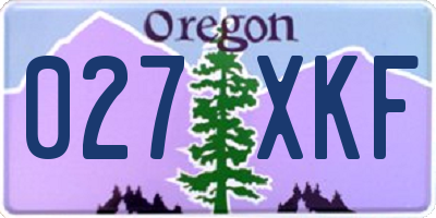 OR license plate 027XKF