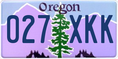 OR license plate 027XKK