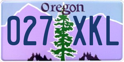 OR license plate 027XKL