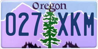 OR license plate 027XKM