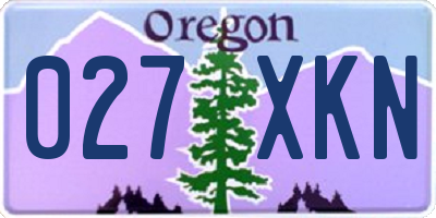 OR license plate 027XKN