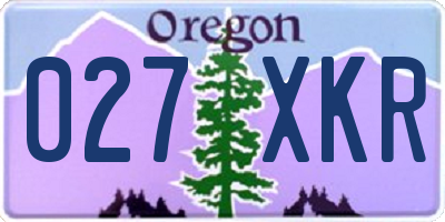 OR license plate 027XKR