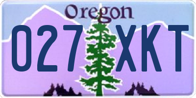 OR license plate 027XKT