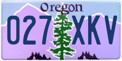 OR license plate 027XKV