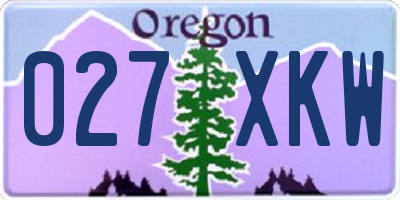 OR license plate 027XKW