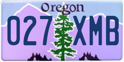 OR license plate 027XMB