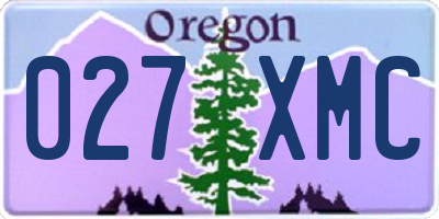 OR license plate 027XMC