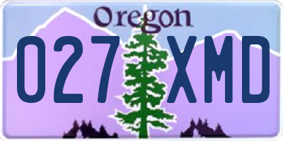OR license plate 027XMD