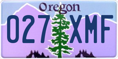 OR license plate 027XMF