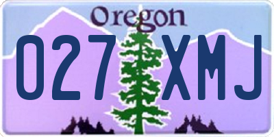OR license plate 027XMJ