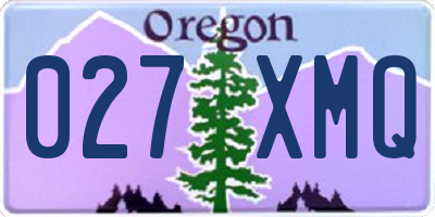 OR license plate 027XMQ