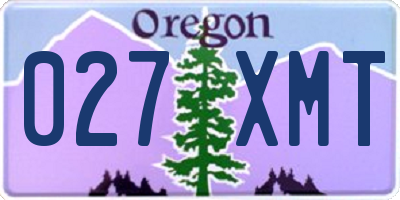 OR license plate 027XMT