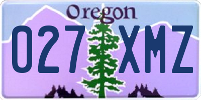 OR license plate 027XMZ