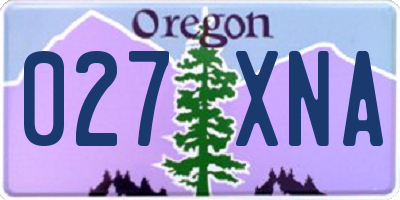 OR license plate 027XNA