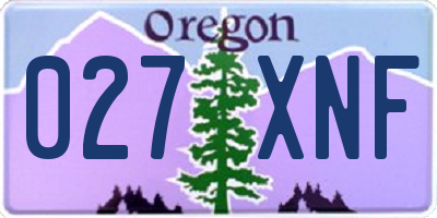 OR license plate 027XNF