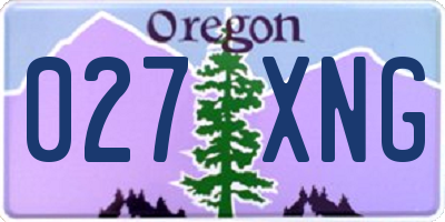 OR license plate 027XNG