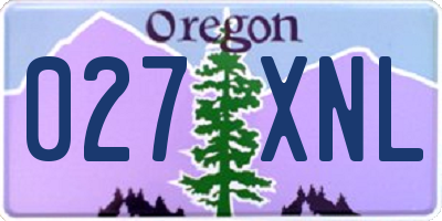OR license plate 027XNL