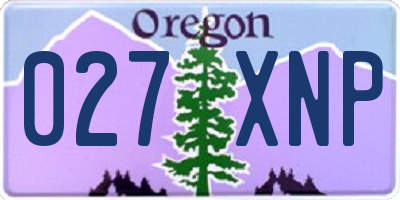OR license plate 027XNP