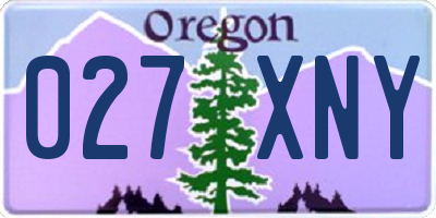 OR license plate 027XNY