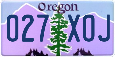 OR license plate 027XOJ