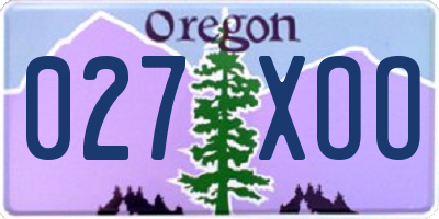 OR license plate 027XOO