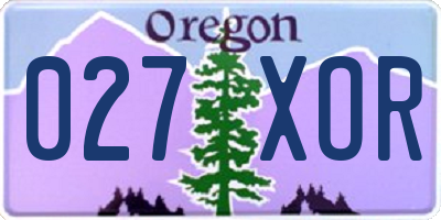 OR license plate 027XOR