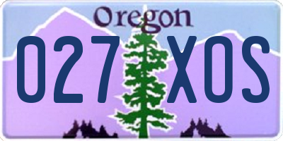 OR license plate 027XOS