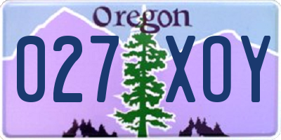 OR license plate 027XOY