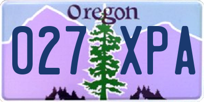 OR license plate 027XPA