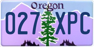 OR license plate 027XPC