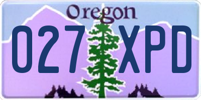 OR license plate 027XPD