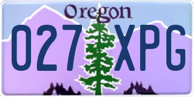 OR license plate 027XPG