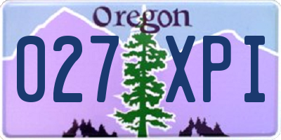 OR license plate 027XPI