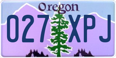 OR license plate 027XPJ