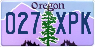 OR license plate 027XPK