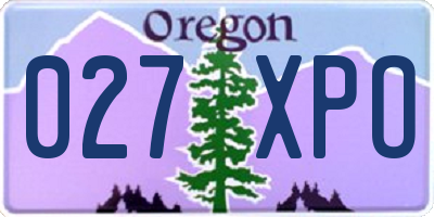 OR license plate 027XPO