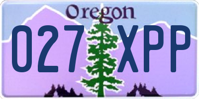 OR license plate 027XPP