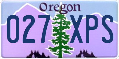 OR license plate 027XPS