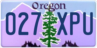 OR license plate 027XPU