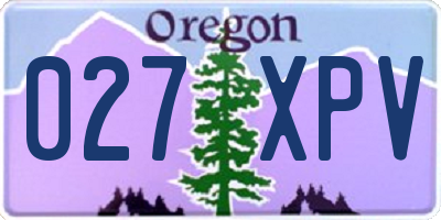 OR license plate 027XPV