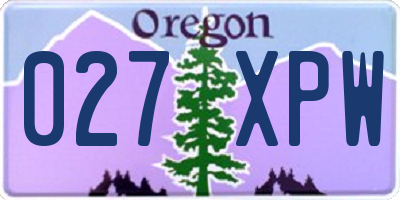 OR license plate 027XPW