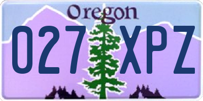 OR license plate 027XPZ