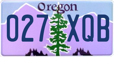 OR license plate 027XQB